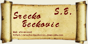 Srećko Bećković vizit kartica